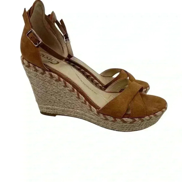 Circus by Sam Edelman Espadrille Sandals Brown Criss-Cross Ankle Size 8.5 - Picture 13 of 14